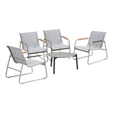 Livsip Outdoor Patio Set 70cm Round Table and 4x Chairs