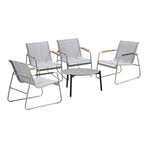 Livsip Outdoor Patio Set 70cm Round Table and 4x Chairs