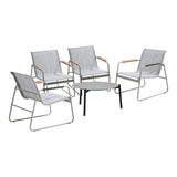 Livsip Outdoor Patio Set 70cm Round Table and 4x Chairs