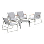 Livsip Outdoor Patio Set 70cm Round Table and 4x Chairs