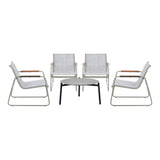 Livsip Outdoor Patio Set 70cm Round Table and 4x Chairs