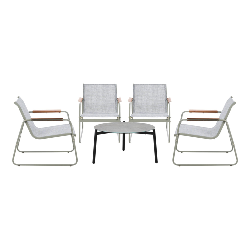 Livsip Outdoor Patio Set 70cm Round Table and 4x Chairs