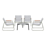 Livsip Outdoor Patio Set 70cm Round Table and 4x Chairs