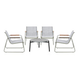 Livsip Outdoor Patio Set 70cm Round Table and 4x Chairs - Side View