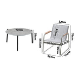 Livsip Outdoor Patio Set 70cm Round Table and 4x Chairs