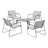 Livsip Outdoor Patio Set 70cm Round Table and 4x Chairs