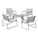Livsip Outdoor Patio Set 70cm Round Table and 4x Chairs