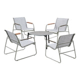 Livsip Outdoor Patio Set 70cm Round Table and 4x Chairs - Top-Down View