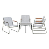 Livsip Outdoor Patio Set 70cm Round Table and 4x Chairs