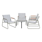 Livsip Outdoor Patio Set 70cm Round Table and 4x Chairs