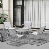 Livsip Outdoor Patio Set 70cm Round Table and 4x Chairs - Close-Up Angle