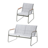 Livsip Outdoor Lounge Set 4 Seater Patio Chairs 70cm Grey Table - Top-Down View