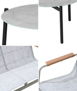 Livsip Outdoor Lounge Set 4 Seater Patio Chairs 70cm Grey Table - Low Angle
