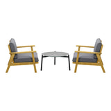 Livsip Outdoor Lounge Set 3PCS 70cm Grey Coffee Side Table