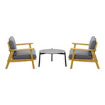 Livsip Outdoor Lounge Set 3PCS 70cm Grey Coffee Side Table