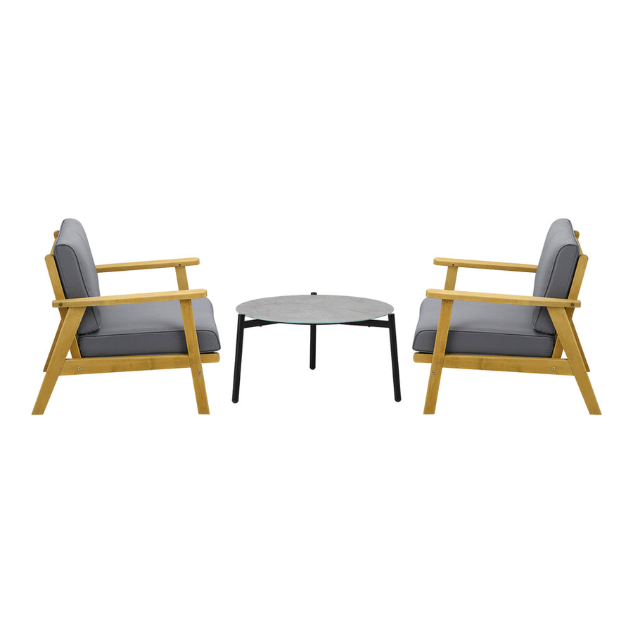 Livsip Outdoor Lounge Set 3PCS 70cm Grey Coffee Side Table