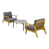 Livsip Outdoor Lounge Set 3PCS 70cm Grey Coffee Side Table - Top-Down View