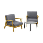 Livsip Outdoor Lounge Set 3PCS 70cm Grey Coffee Side Table