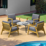 Livsip 4 Seater Outdoor Lounge Set 70cm Grey Coffee Side Table - Close-Up Angle