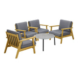 Livsip 4 Seater Outdoor Lounge Set 70cm Grey Coffee Side Table