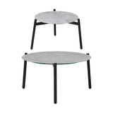 Livsip 6PCS Outdoor Patio Set Grey 70cm Coffee Table Set Grey Chairs - Top-Down View