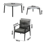 Livsip Outdoor Patio Set 2pc Grey Table Sets 4pc Rattan Black Chairs - 45-Degree Angle