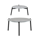 Livsip Outdoor Patio Set 2pc Grey Table Sets 4pc Rattan Black Chairs - Front View