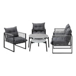Livsip 6PCS Outdoor Patio Set Grey Coffee Table Set Lounge Chairs, image 4