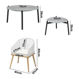 Livsip 6PC Outdoor Patio Set Grey Table Sets Polyester Chair Rope - Rear View
