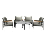 Livsip 6PCS Outdoor Lounge Set Grey 50/70cm Coffee Table Chairs