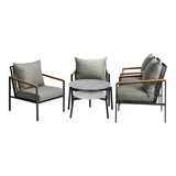 Livsip 6PCS Outdoor Lounge Set Grey 50/70cm Coffee Table Chairs - Top-Down View