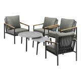 Livsip 6PCS Outdoor Lounge Set Grey Coffee Table Set with Chairs - Top-Down View