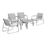 Livsip 6PCS Outdoor Patio Set 4x Chairs Coffee Table Set Textilene