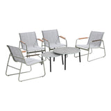 Livsip 6PCS Outdoor Patio Set 4x Chairs Coffee Table Set Textilene