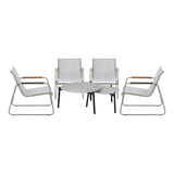 Livsip 6PCS Outdoor Patio Set 4x Chairs Coffee Table Set Textilene