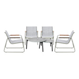 Livsip 6PCS Outdoor Patio Set 4x Chairs Coffee Table Set Textilene - Low Angle