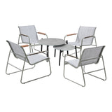 Livsip 6PCS Outdoor Patio Set 4x Chairs Coffee Table Set Textilene