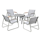 Livsip 6PCS Outdoor Patio Set 4x Chairs Coffee Table Set Textilene - Top-Down View