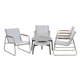 Livsip 6PCS Outdoor Patio Set 4x Chairs Coffee Table Set Textilene