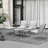 Livsip 6PCS Outdoor Patio Set 4x Chairs Coffee Table Set Textilene - Front View