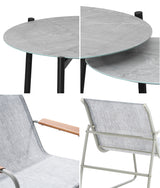 Livsip 6PCS Outdoor Patio Set 4x Chairs Coffee Table Set Textilene - Rear View