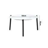 Livsip Outdoor Coffee Side Marble Table 50cm Round White