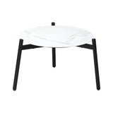 Livsip Outdoor Coffee Side Marble Table 50cm Round White