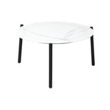 Livsip Outdoor Coffee Side Marble Table 50cm Round White