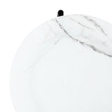 Livsip Outdoor Coffee Side Marble Table 50cm Round White