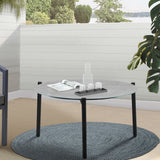 Livsip Outdoor Coffee Side Marble Table Desk 70cm Grey - Side View