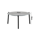 Livsip Outdoor Coffee Side Marble Table Desk 70cm Grey - Front View