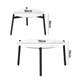 Livsip Outdoor Coffee Side Marble Table 50/70cm Set