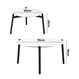 Livsip Outdoor Coffee Side Marble Table 50/70cm Set - Rear View