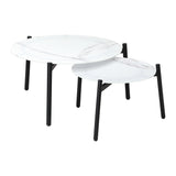 Livsip Outdoor Coffee Side Marble Table 50/70cm Set - Close-Up Angle